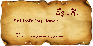 Szilvásy Manon névjegykártya